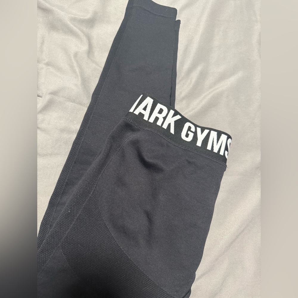Gymshark Charcoal Leggings with Bold Waistband